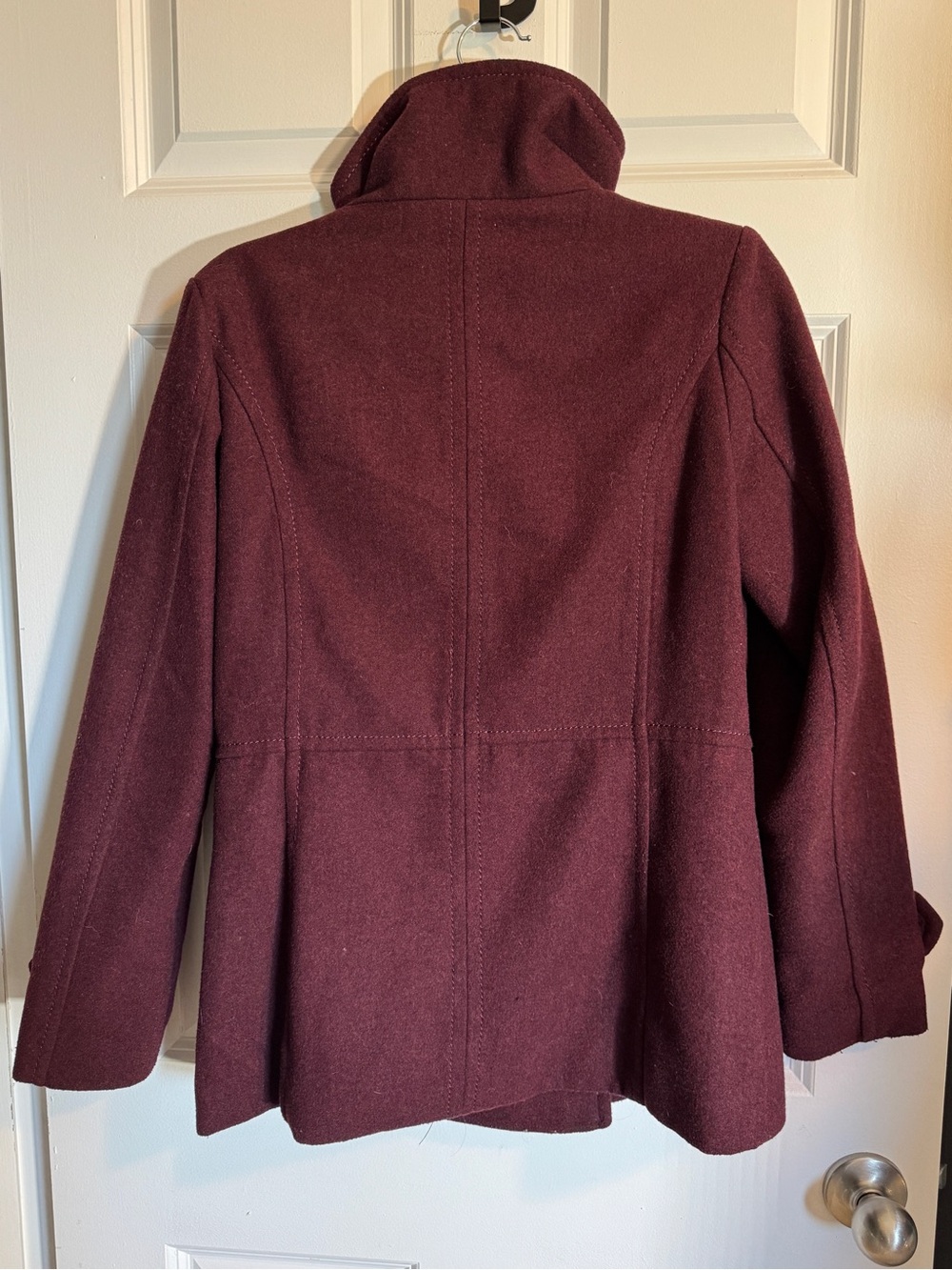 Thread & Supply Women's Double-Breasted Peacoat in Wine - Picture 4 of 7